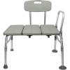 McKesson Transfer Bath Bench with Reversible Back – Aluminum Frame, Removable Arm Rail – Gray, 400 lbs Weight Capacity, 26 in Seat Width, 17 1/2 in to 22 1/2 in Height, 1 Count