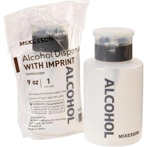 McKesson Alcohol Dispenser with Imprint – Polyethylene with Locking Cap – Translucent, 9 oz, 4 3/4 in x 2 1/2 in, 1 Count