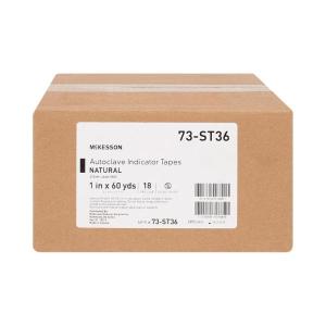 McKesson Autoclave Indicator Tape, Natural, Steam, 1 in x 60 yd, 18 Count