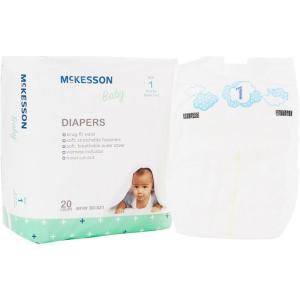McKesson Baby Diapers, Size 1 (8 lbs to 14 lbs), 20 Count, 6 Packs, 120 Total