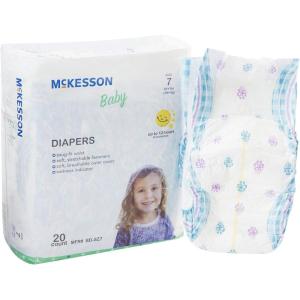 McKesson Baby Diapers for Newborns – Disposable, Breathable, Navel Cut-Out – 0 to 10 lbs, 20 Count, 6 Packs, 120 Total(1 Count (Pack of 20))