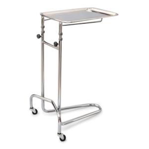McKesson California-Style Mayo Instrument Stand – Stable and Adjustable Medical Tray for Surgical and Examination Procedures, Locking Wheels, 1 Count