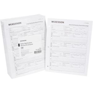 McKesson Daily Sterilization Record Envelope for Each Cycle Laboratory Sterilization Process – White, 8 1/2 in x 11 in, 100 Count, 10 Packs, 1000 Total