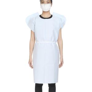 McKesson Exam Gown, Disposable – Poly and Premium Tissue, Front or Back Opening, Short Sleeve, Unisex – Blue, One Size Fits Most Adults, 42 in x 30 in