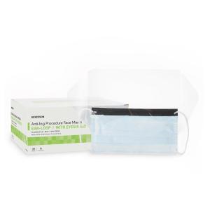 McKesson Fluid-Resistant Procedure Masks with Eye Shield, Anti-Fog, Single Use, ASTM Level 3, 25 Count, 4 Packs, 100 Total