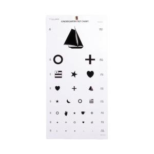 McKesson Kindergarten Eye Test Charts with Shapes – Plastic, Non-Reflective Matte Finish, 20 ft Test Distance – 11 in x 22 in, 5 Count