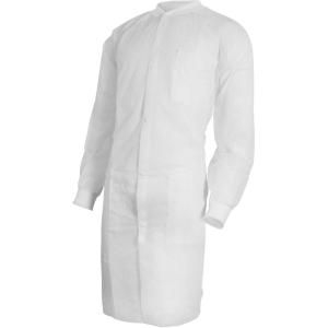 McKesson Lab Coat for Men or Women, Long Sleeve, Knee-Length Disposable Medical Coat, Moisture-Resistant Snap-Front Closure, Small/Medium, 10 Count