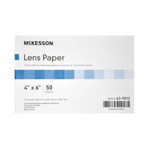 McKesson Lens Cleaning Paper for Glasses, Eyepieces, Optical Instruments – Thin Lens Paper for Microscopes, Cameras – 4 in x 6 in, 12 Count