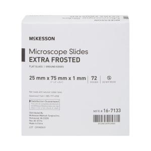 McKesson Microscope Slides, Extra-Frosted, Flat Glass, Ground Edges, 25 mm x 75 mm x 1 mm, 1440 Count(1440)