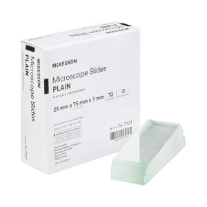 McKesson Microscope Slides, Plain, Ground Edges, 25 mm x 7 mm x 1 mm, 1440 Count(1440)