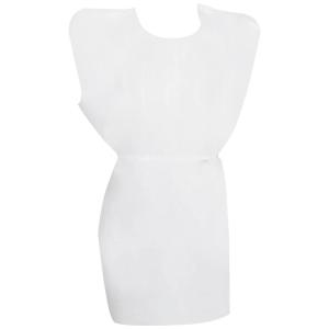 McKesson Patient Exam Gowns, Tissue/Polyester, Disposable, White, One Size Fits Most, 50 Count