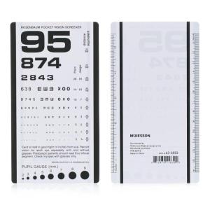 McKesson Pocket Eye Charts with Ruler, Hand Held Rosenbaum Vision Test Screener for Eye Doctors, School Nurses, 14 in Test Distance, 3 1/2 in x 6 1/2 in, 5 Count(5)