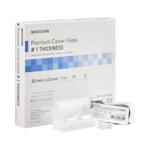 McKesson Premium Cover Glass, #1 Thickness, Microscope Cover Glass, Clear, Precleaned, 22 mm x 22 mm, 10 Count(1)