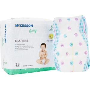 McKesson Size 3 Baby Diapers, 16 to 28 lbs, 28 Count, 4 Packs, 112 Total