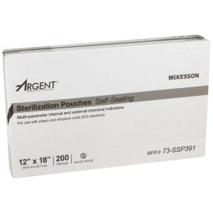 McKesson Sterilization Pouches, Self-Seal Sterilizer Bags for Cleaning Tools, 12 in x 18 in, 200 Count, 1 Pack