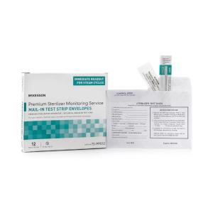 McKesson Sterilization Testing Service, Premium Sterilizer Test Envelopes, Mail-in for Online Results – Steam, Chemical, Dry Heat, EO Gas Sterilization Monitor, 12 Count, 1 Pack