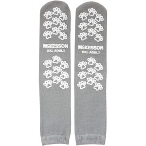 McKesson Unisex Slipper Socks Adult Size 10-1/2 to 11-1/2 Gray – 1 Pair