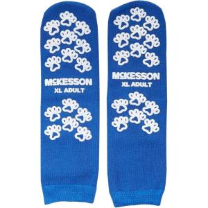 McKesson Unisex Slipper Socks Adult Size 7-1/2 to 10 Blue – 1 Pair