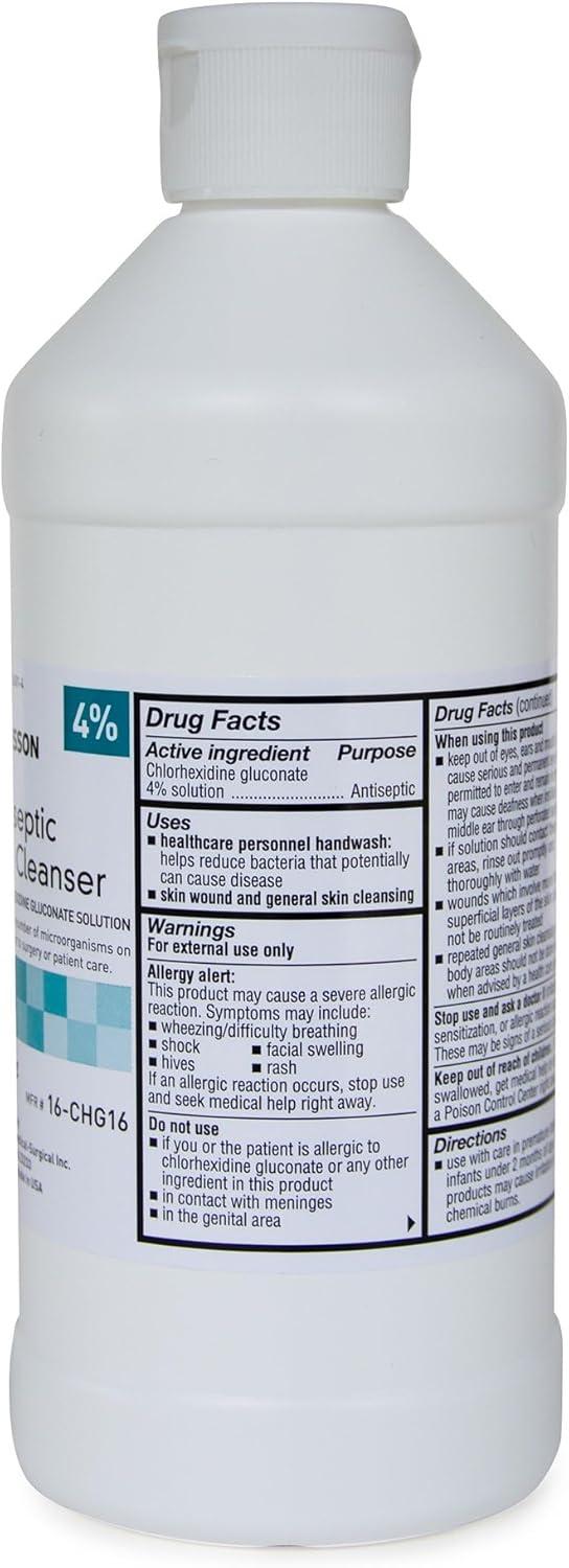 image:imageMcKesson Antiseptic Skin Cleanser 4 Strength Effective Solution for Surgical and Healthcare Personnel FlipTop Bottle 16 oz 1 Count