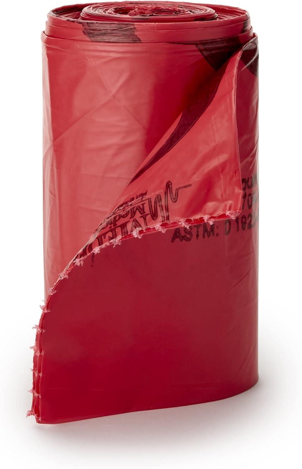 image:imageMcKesson Biohazard Bags 10 to 15 gal 250 Count Hazardous Infectious Waste Bag Medical Hospital Grade Red
