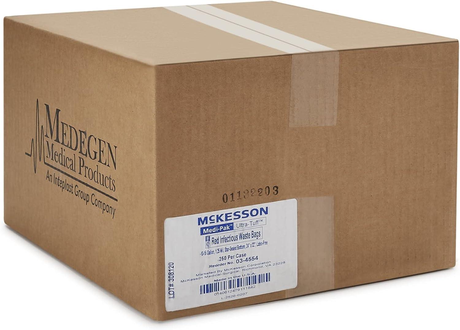 image:imageMcKesson Biohazard Bags 10 to 15 gal 250 Count Hazardous Infectious Waste Bag Medical Hospital Grade Red
