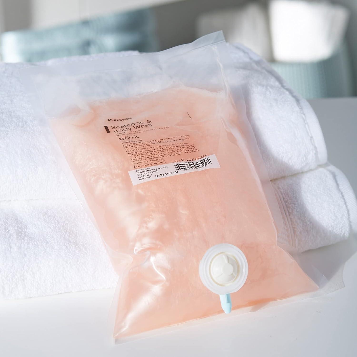 image:imageMcKesson Body Wash and Shampoo Refill Bag Apricot Scent 2000 mL 4 Count