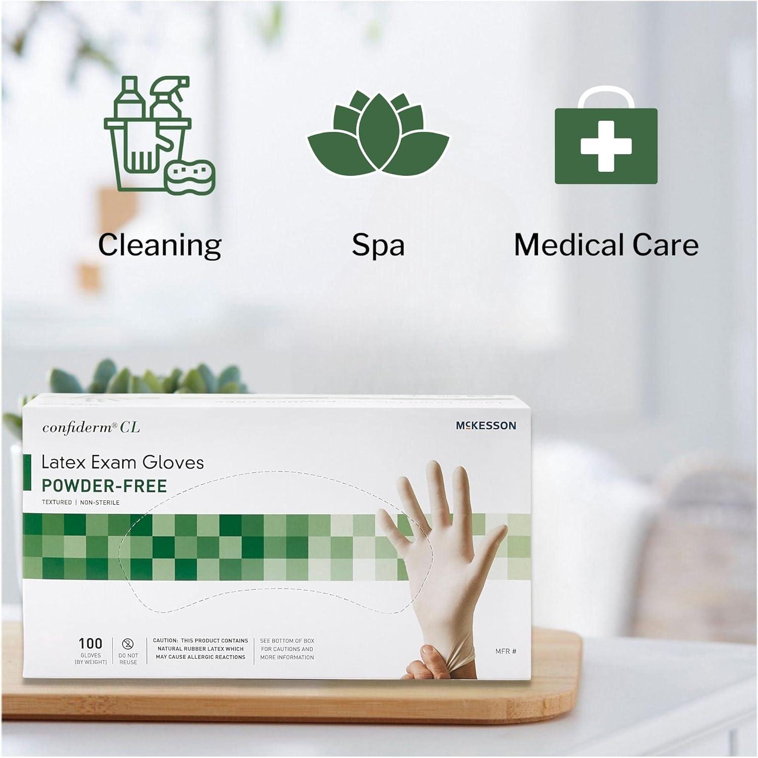 image:imageMcKesson Confiderm CL Latex Exam Gloves PowderFree Ambidextrous Textured NonSterile Ivory Size XS 100 Count 10 Boxes 1000 Total
