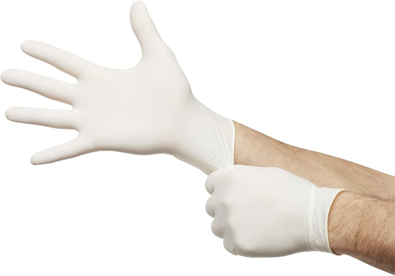 image:imageMcKesson Confiderm Latex Exam Gloves NonSterile Medical Gloves with Textured Fingertips Beaded Cuff PowderFree Ivory Size Medium 100 Count 10 Boxes 1000 Total