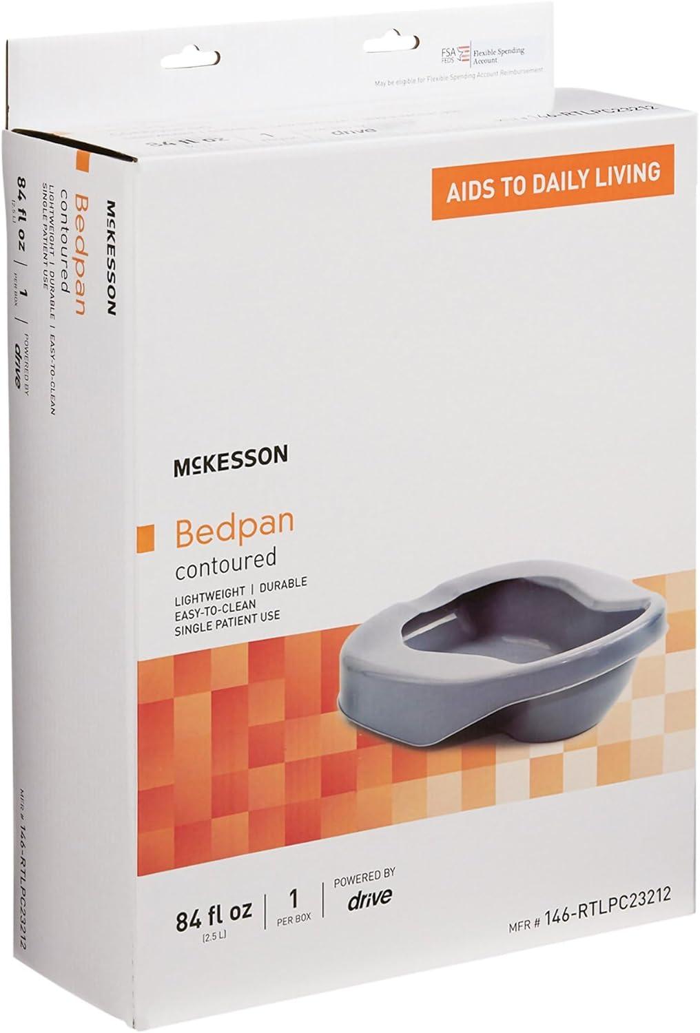 image:imageMcKesson Contoured Bedpan Plastic Unisex 84 fl oz Gray 1625 in x 12 in x 425 in 6 Count