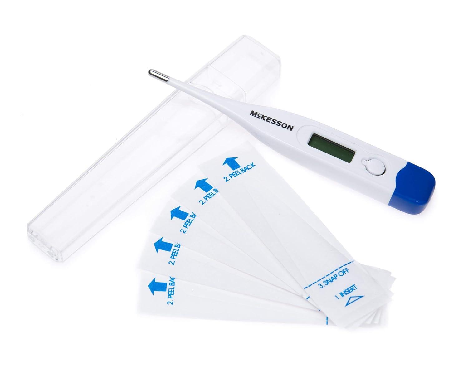 image:imageMcKesson Digital Thermometer Kit Oral 30Sec Reading Recall Memory Fever Alarm Includes Handheld Thermometer Battery Probe Sheaths Case Manual 1 Count