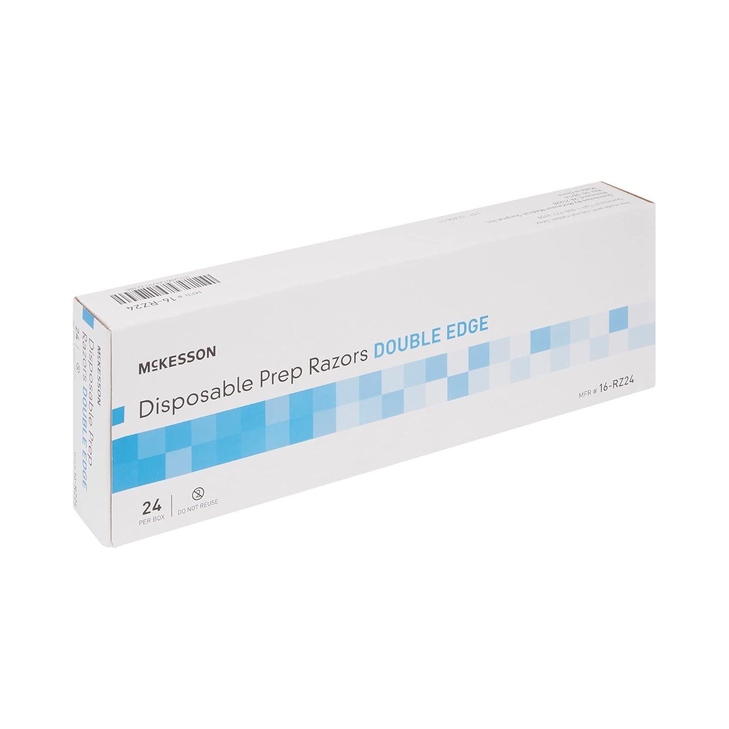 image:imageMcKesson Disposable Razors 24 Count Prep Shaving Razor Single Blade Double Edge Stainless Steel Blade For Men and Women Bulk Blue1 Count Pack of 144