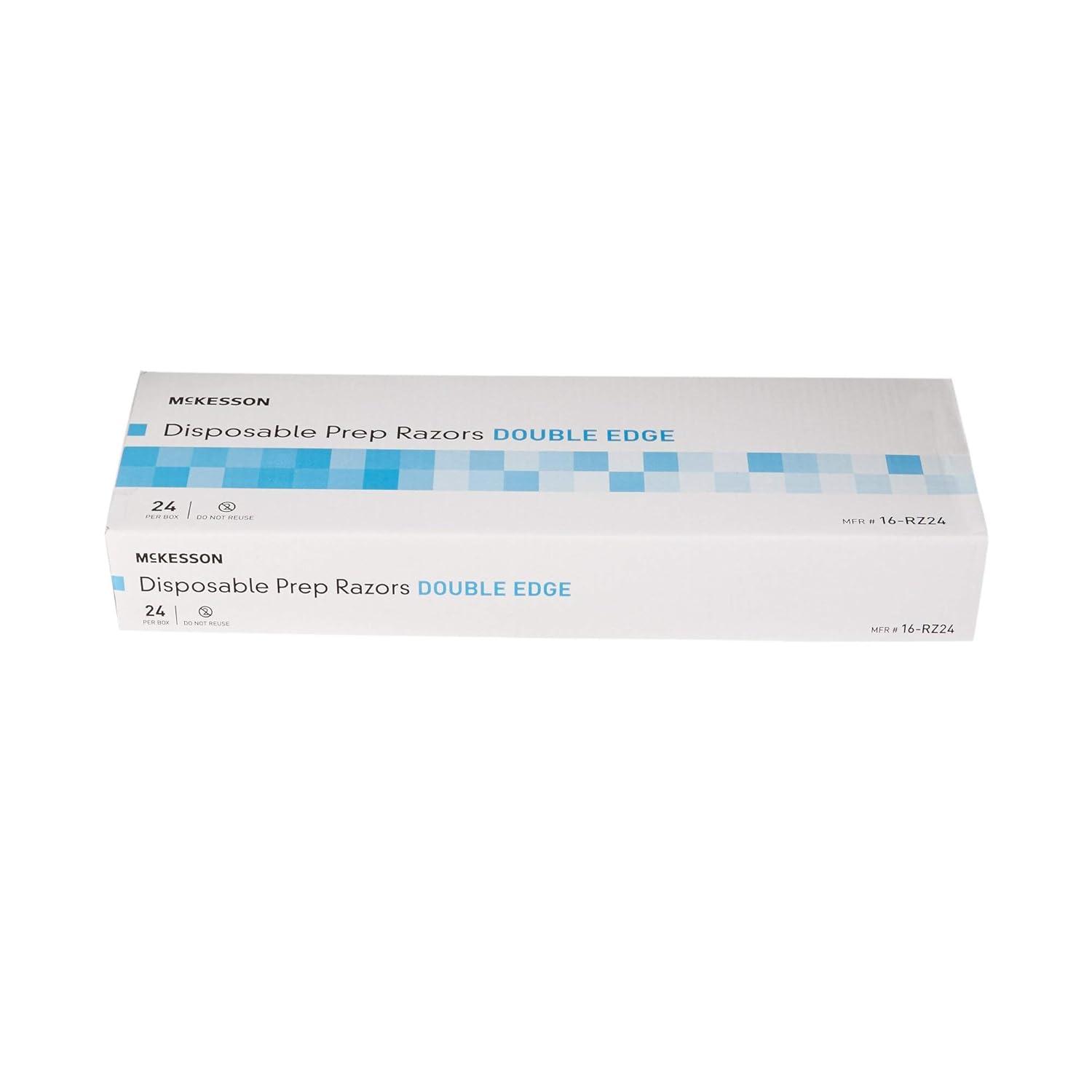 image:imageMcKesson Disposable Razors 24 Count Prep Shaving Razor Single Blade Double Edge Stainless Steel Blade For Men and Women Bulk Blue1 Count Pack of 144