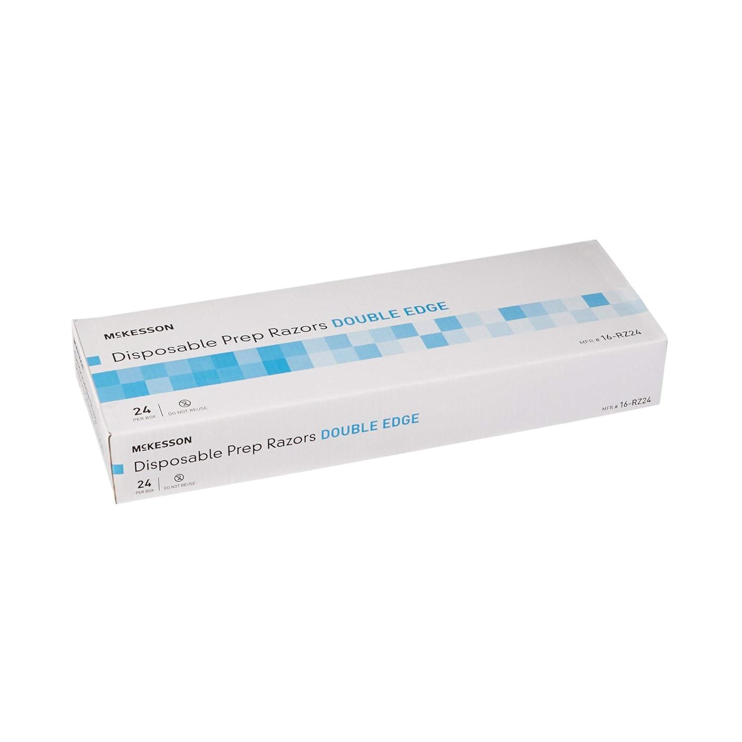 image:imageMcKesson Disposable Razors 24 Count Prep Shaving Razor Single Blade Double Edge Stainless Steel Blade For Men and Women Bulk Blue1 Count Pack of 144