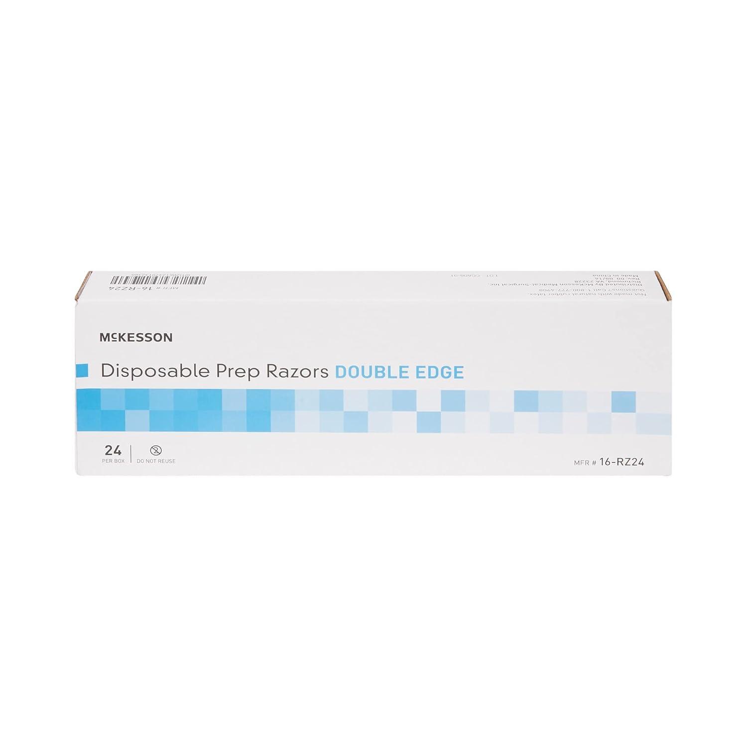 image:imageMcKesson Disposable Razors 24 Count Prep Shaving Razor Single Blade Double Edge Stainless Steel Blade For Men and Women Bulk Blue1 Count Pack of 144