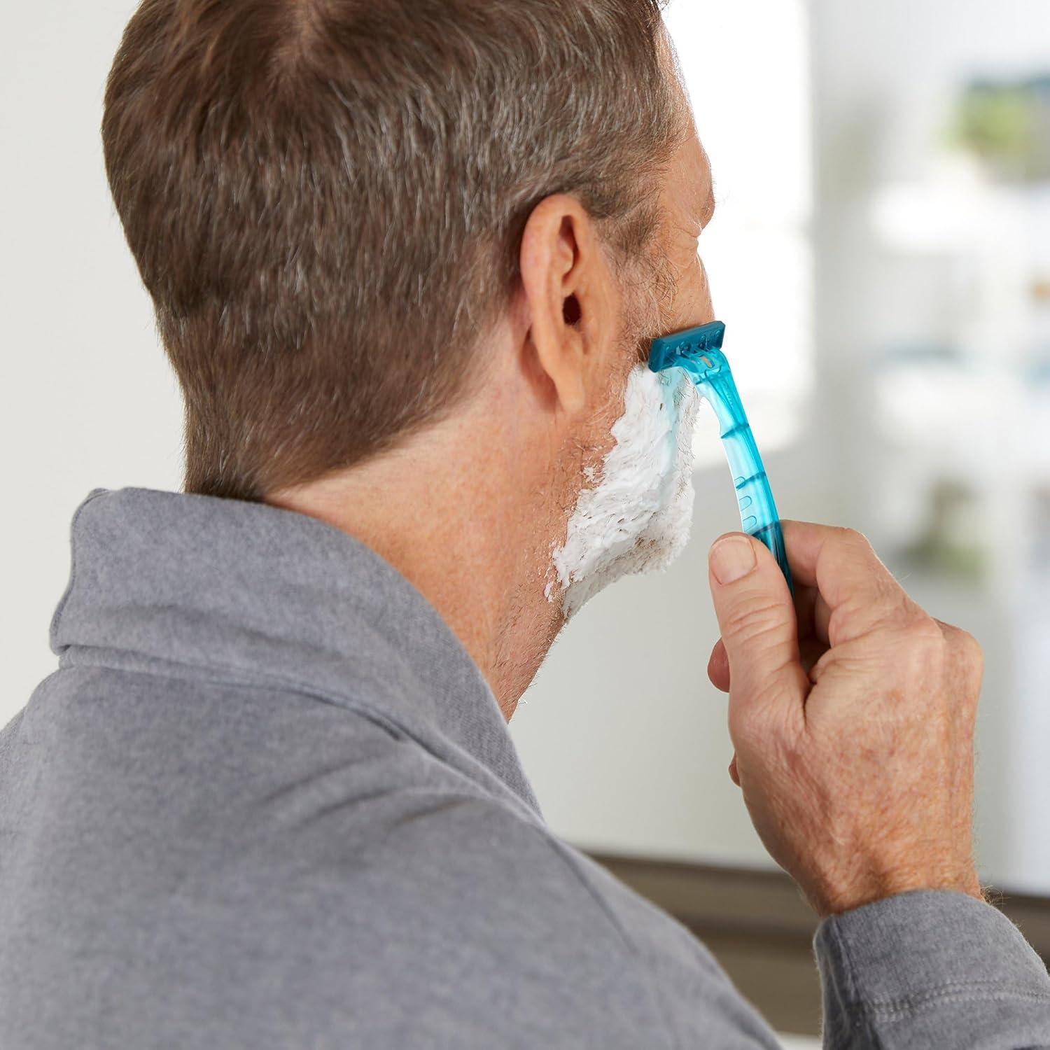 image:imageMcKesson Disposable Razors Stainless Steel Triple Blade Lubricated Strip Ergonomic Handle Turquoise 10 Count 1 Pack1 Count Pack of 10