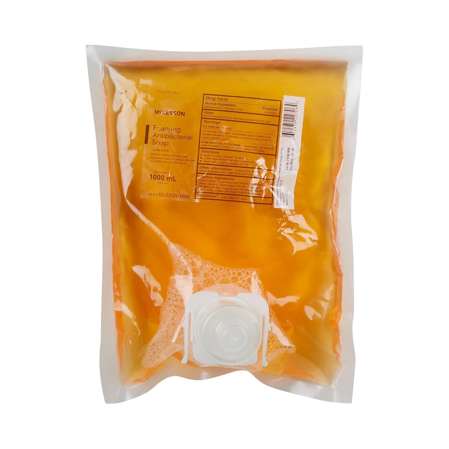 image:imageMcKesson Foaming Hand Soap Refill 1000 mL Pack of 1 Foaming Dispenser Refill Clean ScentClean Scent