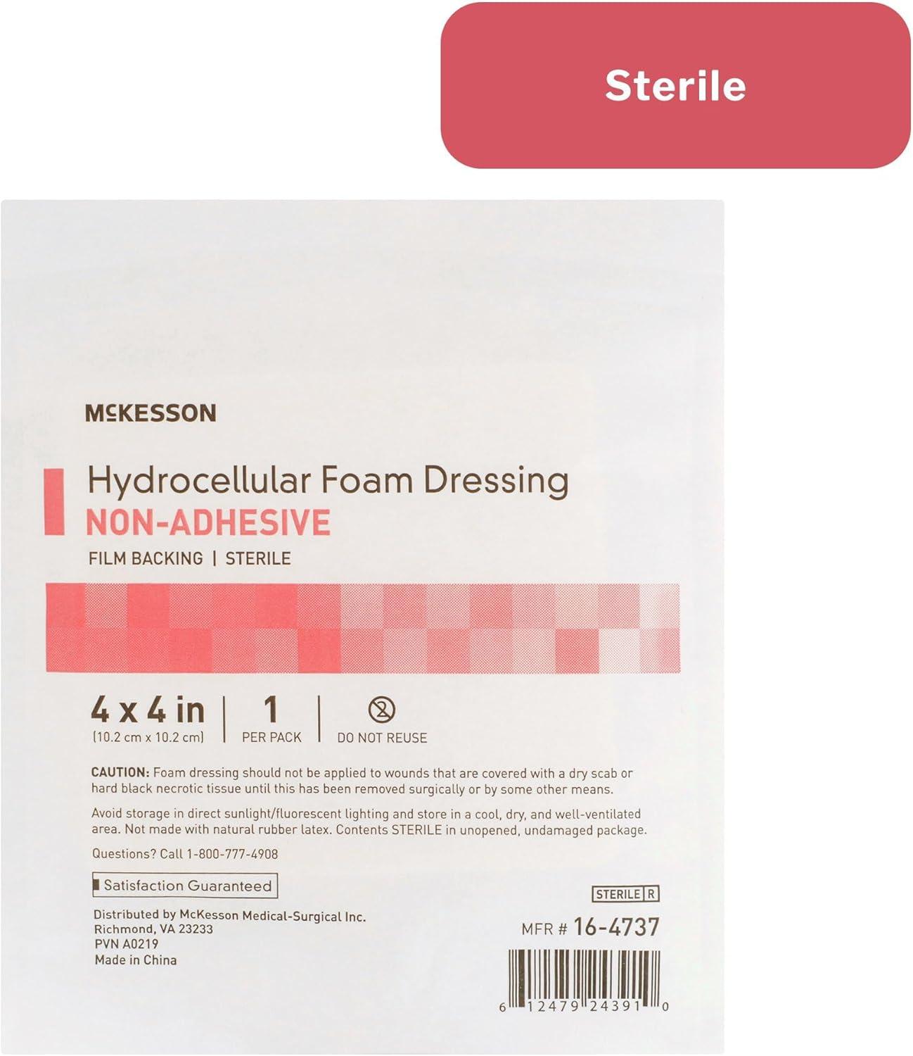 image:imageMcKesson Hydrocellular Foam Dressings NonAdhesive with Film Backing Absorbent Wound Care Supplies 4 in x 4 in 10 Count 1 Pack
