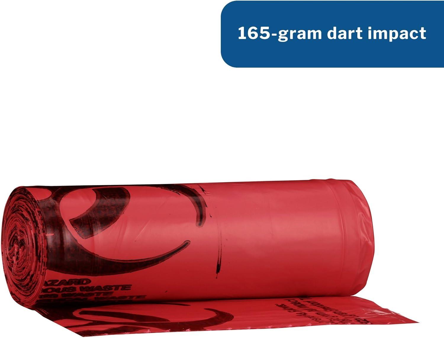 image:imageMcKesson Infectious Waste Bag Biohazard Star Sealed Bottom Red 125 Mil 40 to 45 gal 40 in X 46 in 150 Count