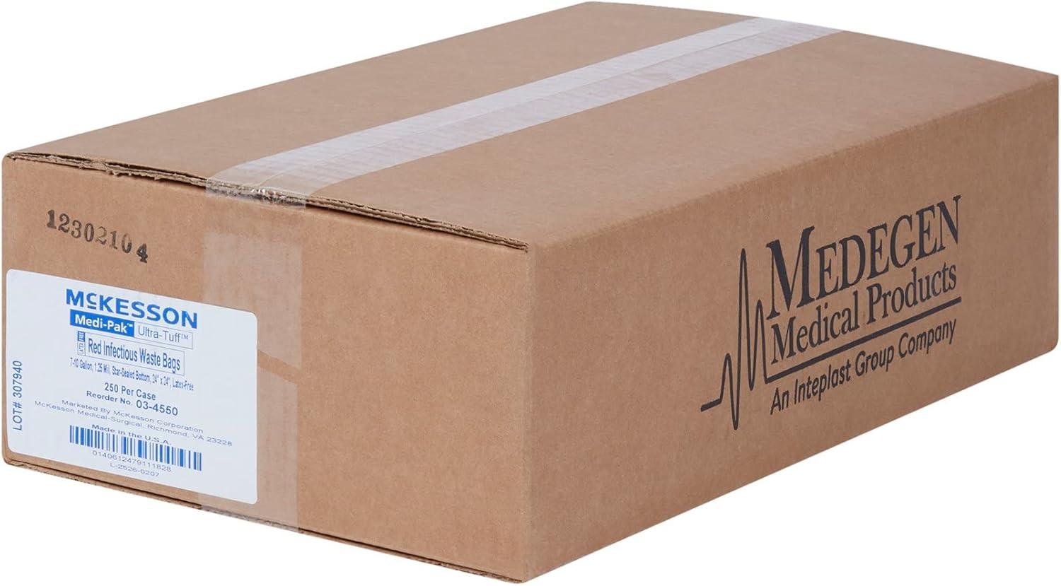 image:imageMcKesson Infectious Waste Bag Biohazard Star Sealed Bottom Red 125 Mil 7 to 10 gal 24 in X 24 in 250 Count