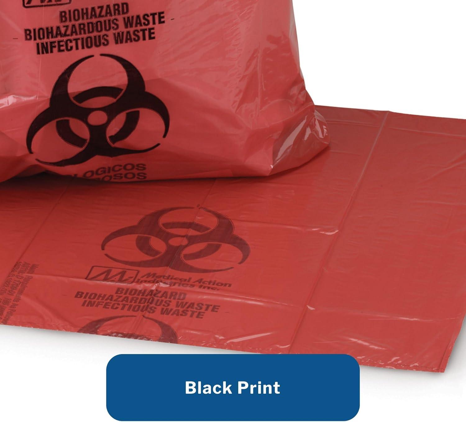image:imageMcKesson Infectious Waste Bag Biohazard Star Sealed Bottom Red 15 Mil 1 to 3 gal 11 in X 14 in 500 Count