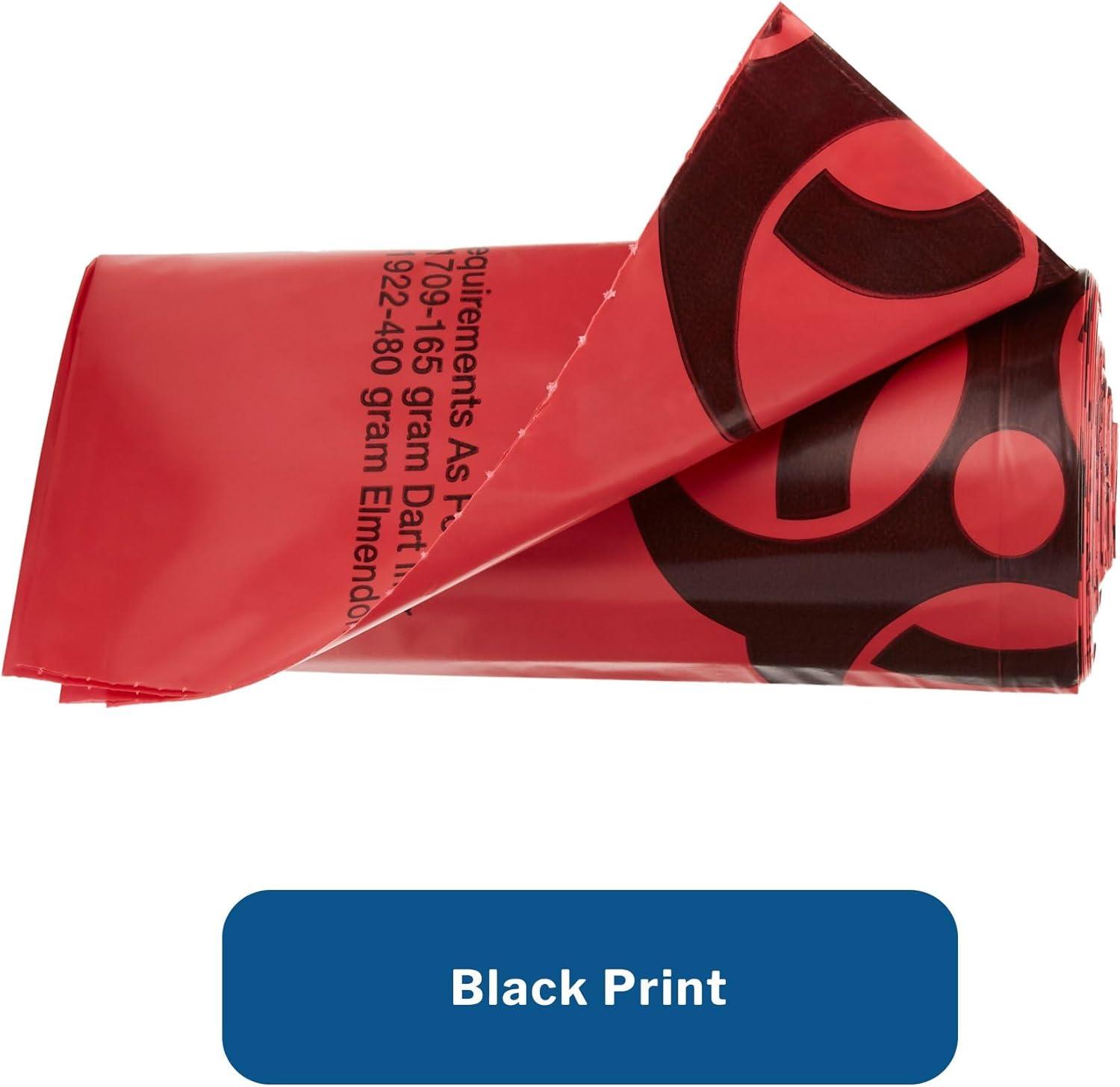image:imageMcKesson Infectious Waste Bags StarSealed Bottom 105 mil Red 7 gal 10 gal Capacity 24 in x 24 in 500 Count
