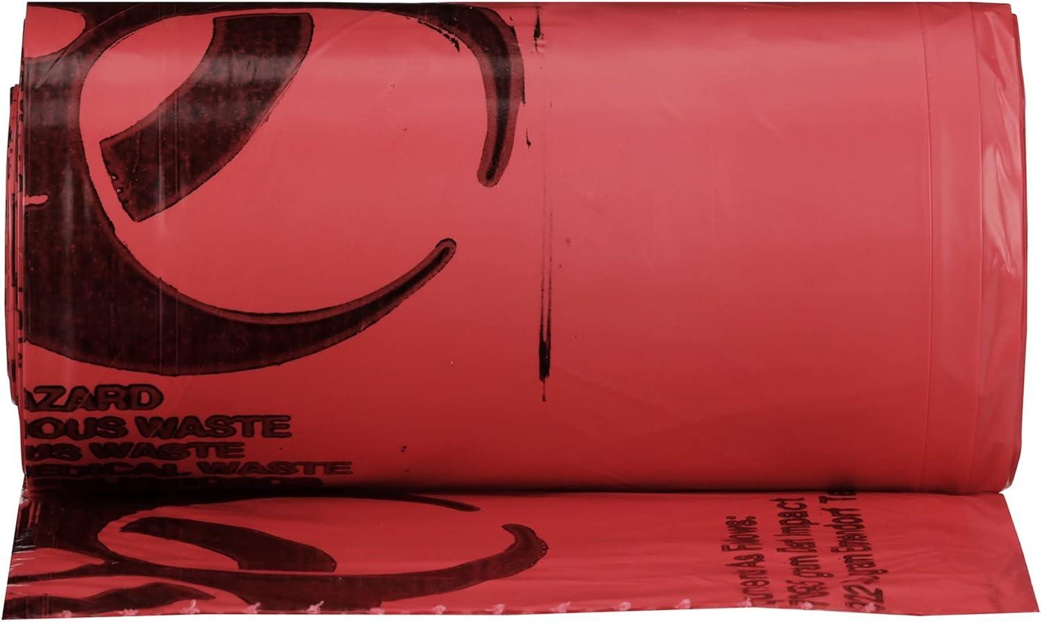 image:imageMcKesson Infectious Waste Bags StarSealed Bottom 105 mil Red 7 gal 10 gal Capacity 24 in x 24 in 500 Count