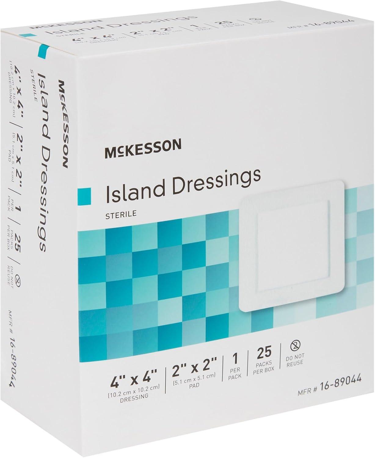image:imageMcKesson Island Dressing Sterile PolypropyleneRayon 4 in x 4 in Dimension 2 in x 2 in Pad 25 Count 1 Pack