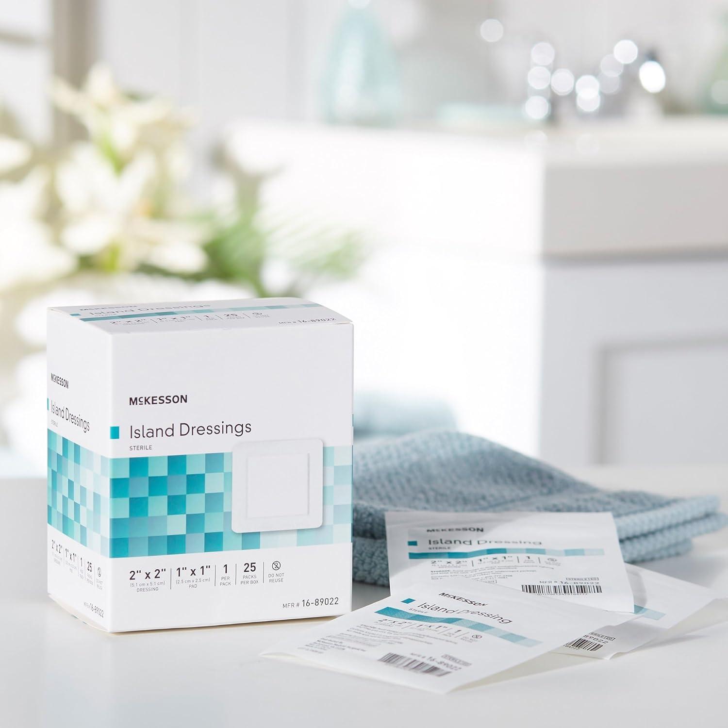 image:imageMcKesson Island Dressings Sterile Dimension 2 in x 2 in Pad 1 in x 1 in 25 Count 1 Pack
