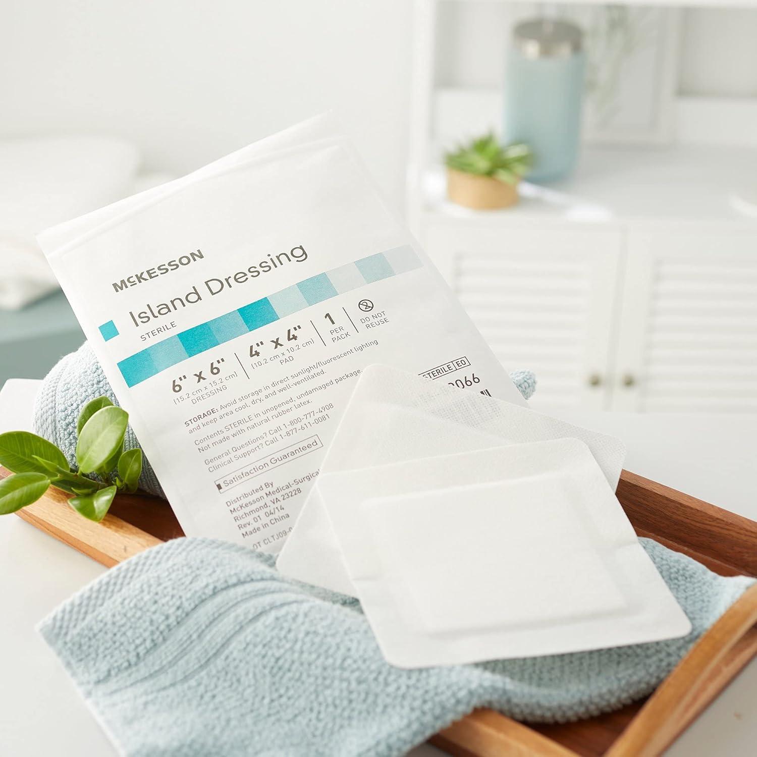 image:imageMcKesson Island Dressings Sterile Dimension 6 in x 6 in Pad 4 in x 4 in 25 Count 1 Pack