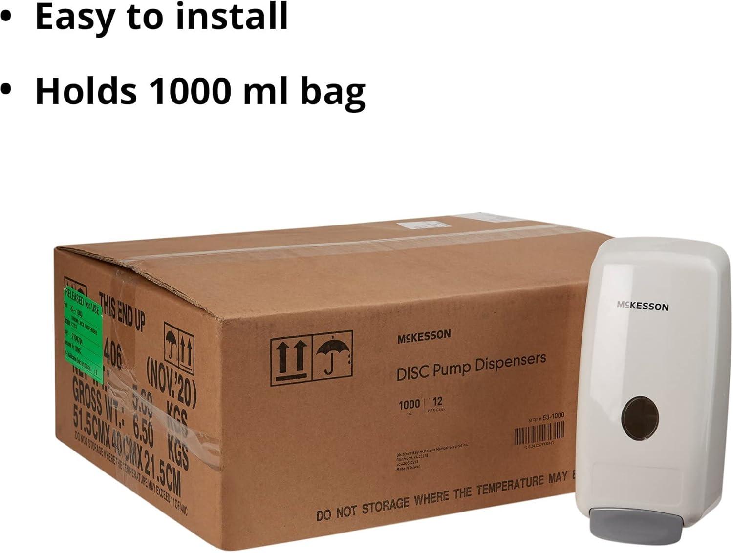 image:imageMcKesson Manual Soap Dispenser for Bathroom Wall Mounted Dispenser for Liquid 1000 ml 12 Count