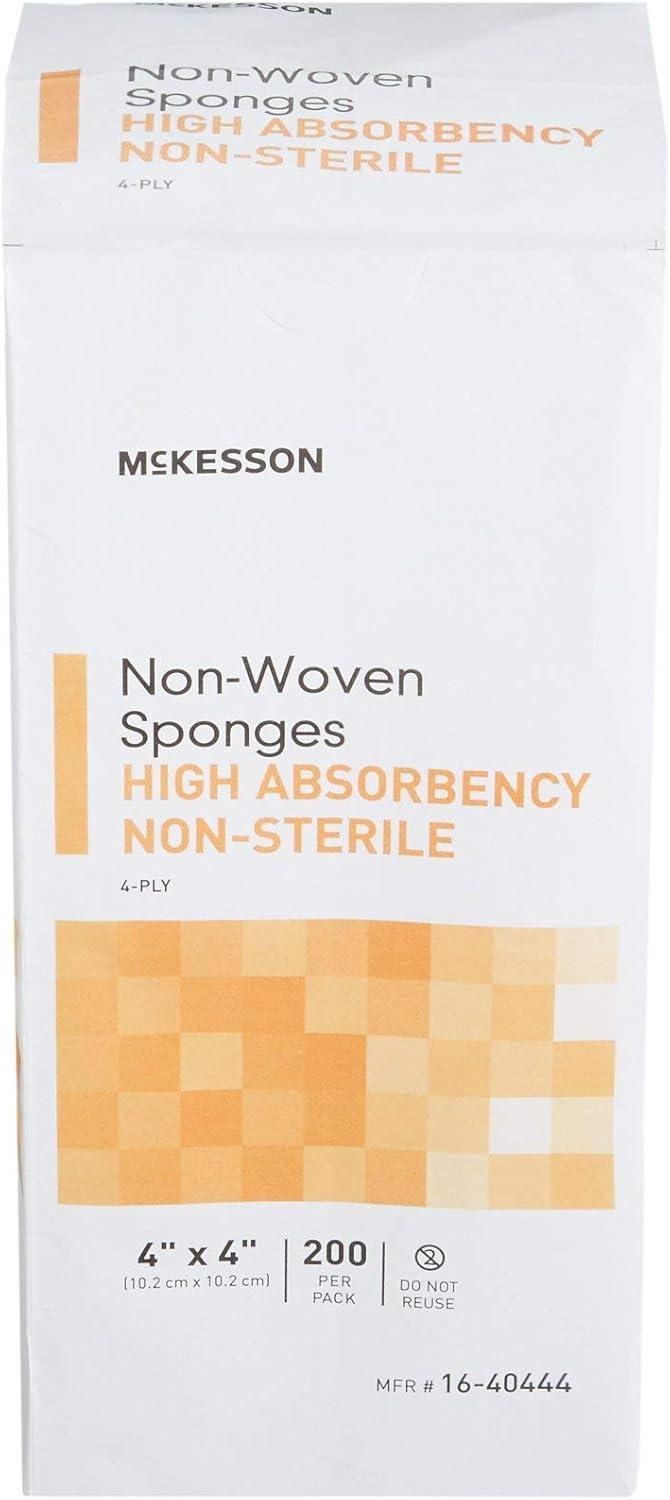 image:imageMcKesson NonWoven Sponges NonSterile 4Ply High Absorbency PolyesterRayon 4 in x 4 in 200 per Pack 10 Packs 2000 Total