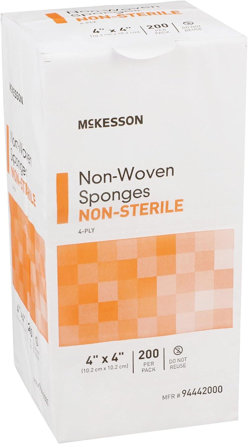image:imageMcKesson NonWoven Sponges NonSterile 4Ply Polyester Rayon 4 in x 4 in 200 Per Pack 1 Pack