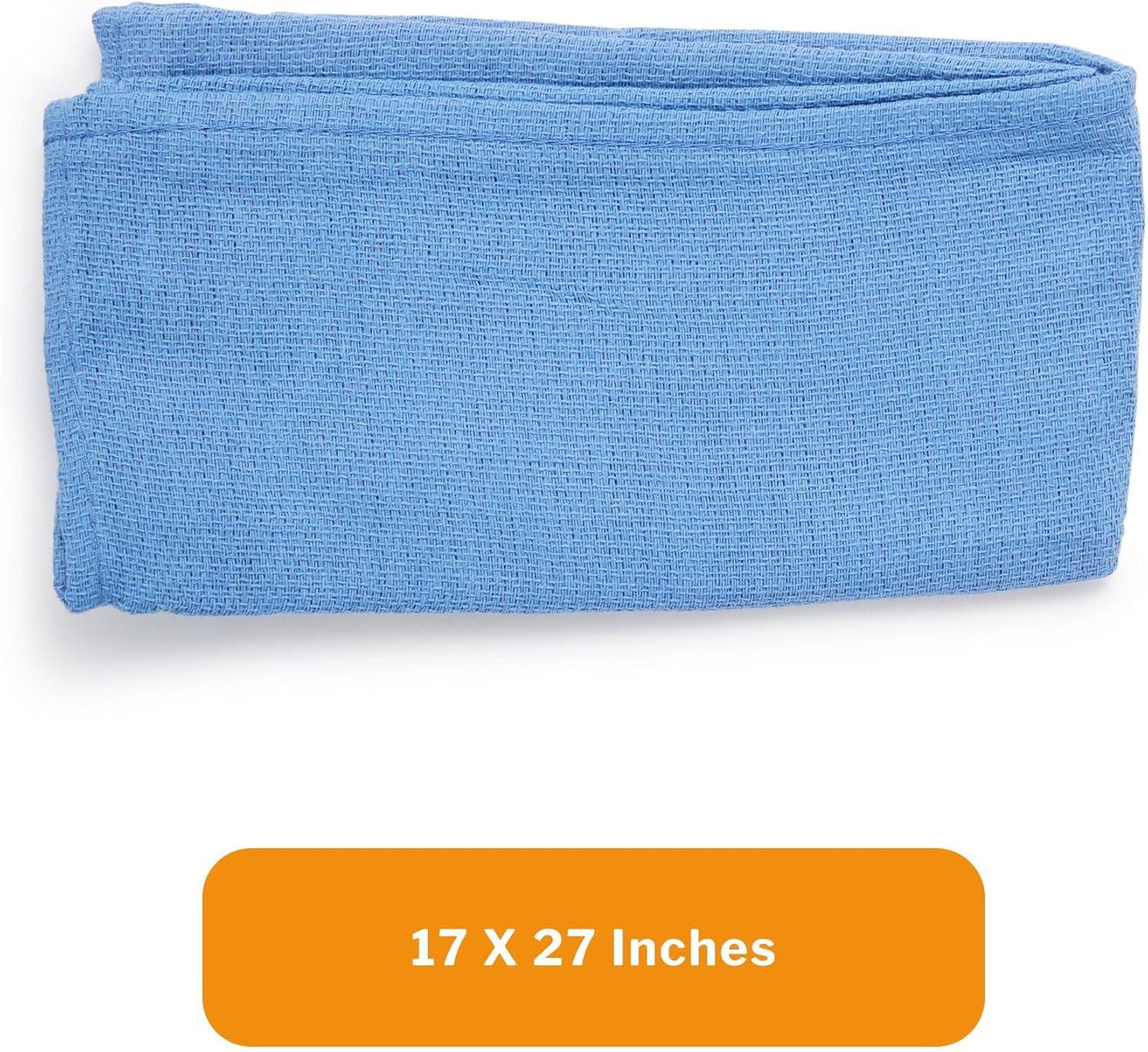 image:imageMcKesson OR Towels Disposable Cotton Plain Weave PreWashed SingleUse NonSterile Blue 17 in x 27 in 100 Towels 1 Pack