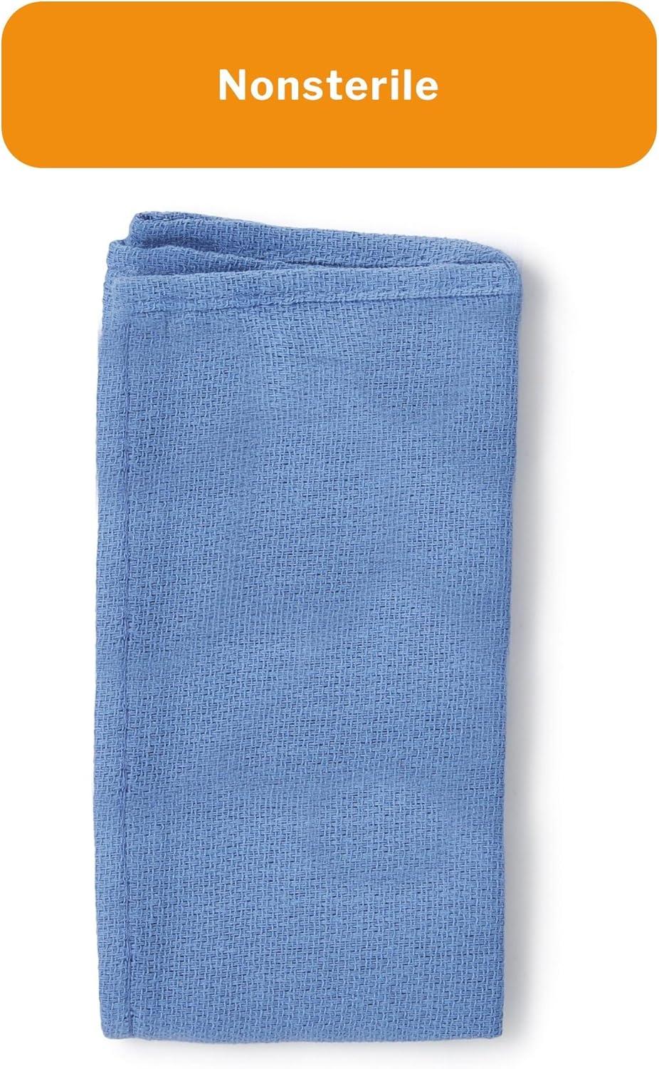image:imageMcKesson OR Towels Disposable Cotton Plain Weave PreWashed SingleUse NonSterile Blue 17 in x 27 in 100 Towels 1 Pack